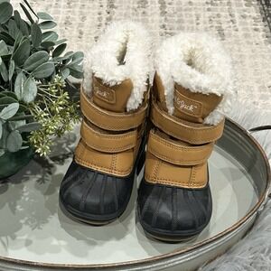 Cat & Jack Tan and Black Kids Boots